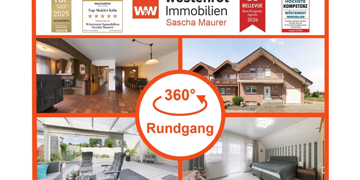 3D: Familienglück in ruhiger Lage - Sehr gepflegtes Einfamilienhaus mit Kamin, Balkon und viel Platz - Reihenendhaus Gangelt | Angebot:26777849