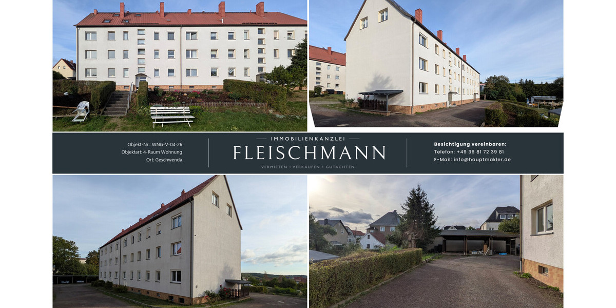 Geschwenda: 4-Zimmer-Wohnung mit Gartennutzung – Renovierungsobjekt mit klarem Grundriss - Etagenwohnung Geschwenda Geschwenda | Angebot:27312576