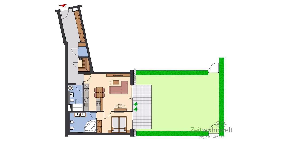 Grundriss mit Garten