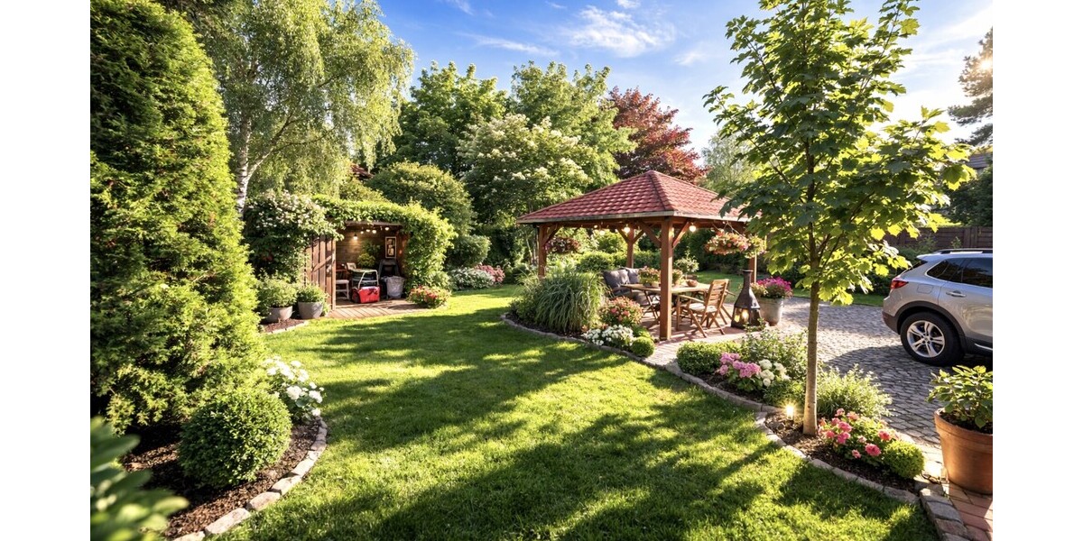 Gartenbereich mit überdachte Terrasse