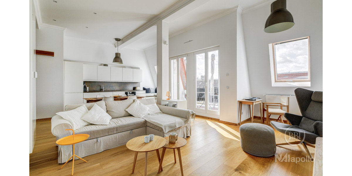 LICHTDURCHFLUTETE DACHGESCHOSSWOHNUNG MIT AUFZUG UND TERRASSE IN BEGEHRTER KIEZLAGE! - Dachgeschoßwohnung Berlin Friedrichshain | Angebot:26854784