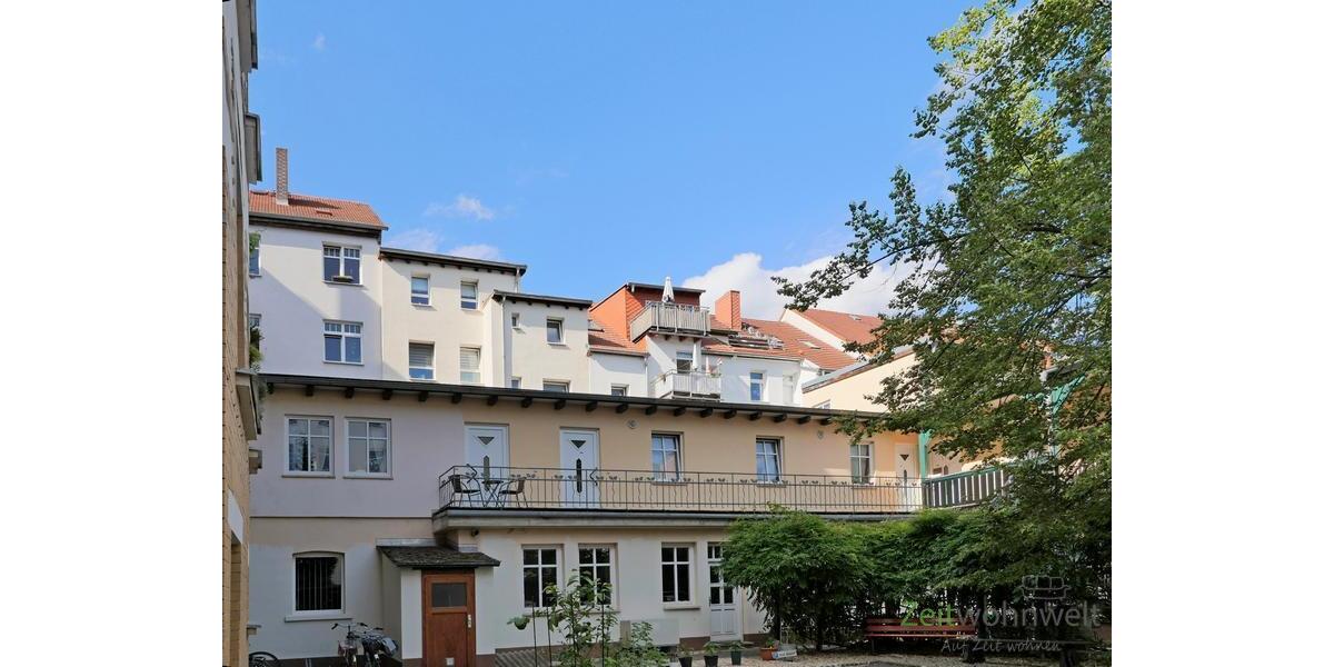 (EF1153_M) Jena: Zentrum, kleine kunstvoll möblierte Wohnung mit Freisitz im ruhigen Innenhof, Reinigung inkl. - Etagenwohnung Jena Zentrum | Angebot:25869583