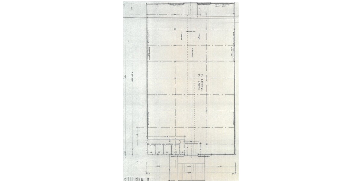 Grundriss Lagerhalle mit Maßen