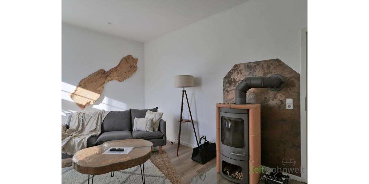 echter Kamin im Wohnzimmer