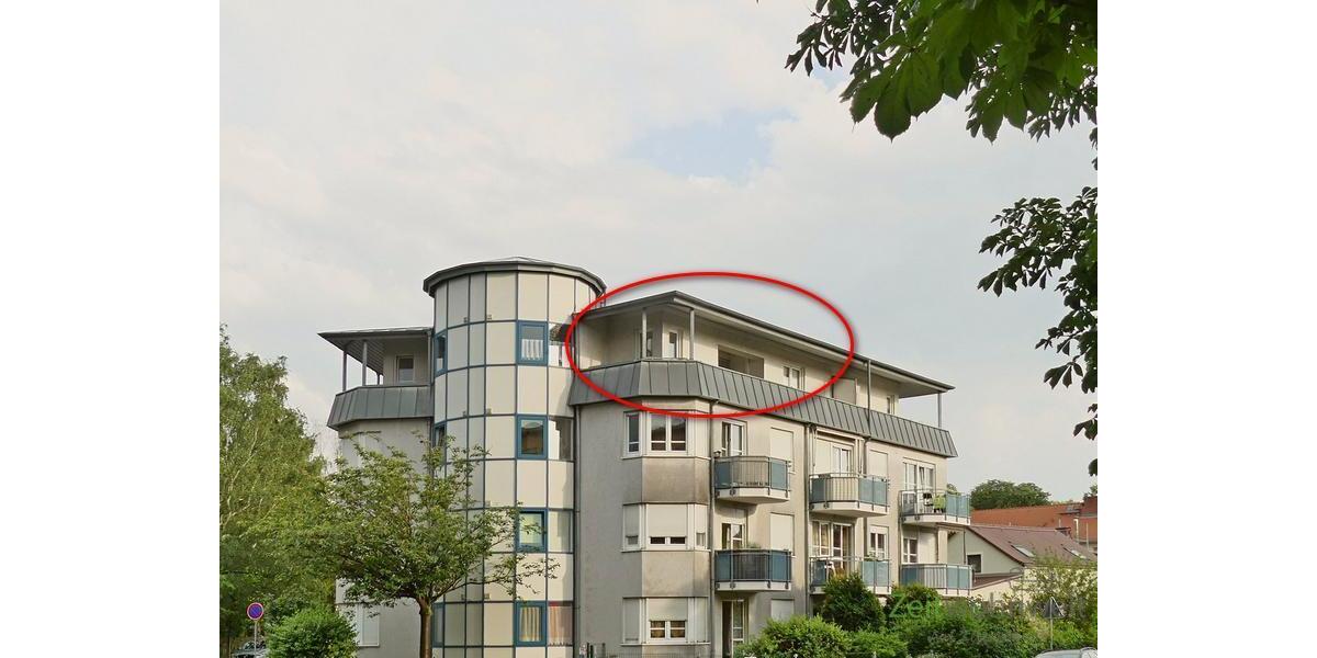 Außenansicht mit Markierung