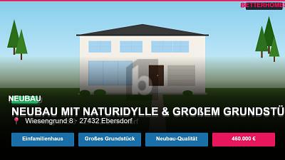 NEUBAU MIT NATURIDYLLE & GROßEM GRUNDSTÜCK - Einfamilienhaus Ebersdorf | Angebot:27022727