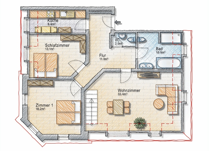 Grundriss Ebene 1
