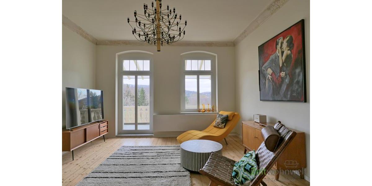 (EF1113_M) Gera: Röppisch, stilsicher möblierte Wohnung mit Holzdielung, Balkon, PKW-Stellplatz und Garten - Etagenwohnung Gera Röppisch | Angebot:26972311