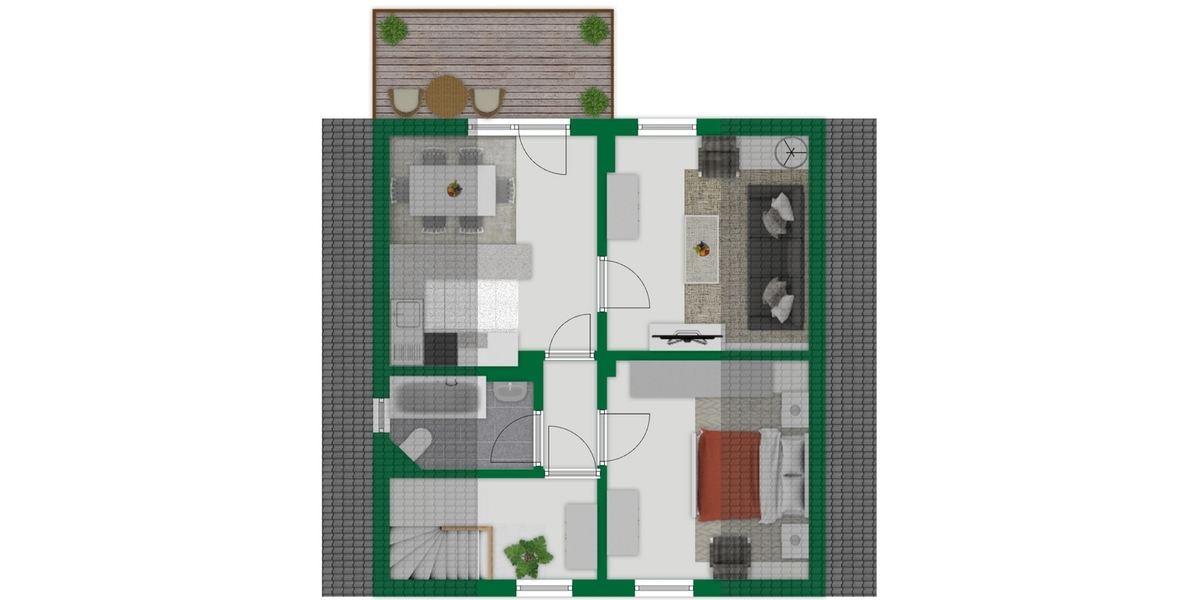 Grundriss-Skizze Obergeschoss