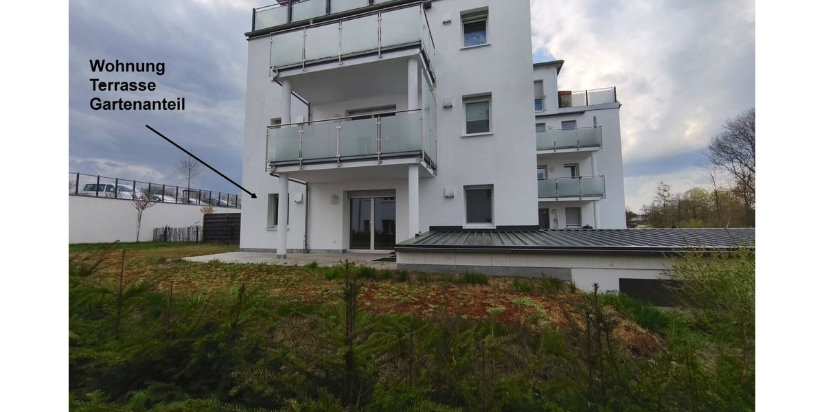 Wohnen wie im eigenen Haus! 4-Zi WFL 114 m² Ki-Z-Gäste-Z-Home-Office Terrasse-Garten 2 Tiefgaragenplätze ab sofort. - Erdgeschoßwohnung Kemnath Beste Lage | Angebot:26490228