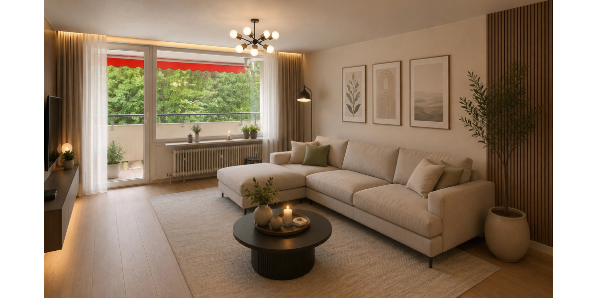Wohnzimmer KI-Bild