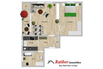 Gut vermietete 2 Zimmer-Mansardenwohnung mit Loggia und Stellplatz in ruhiger Wohnlage RH-Nord - Dachgeschoßwohnung Roth | Angebot:26737653