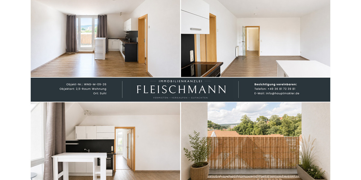 Wohnzimmer/Küche und Balkon