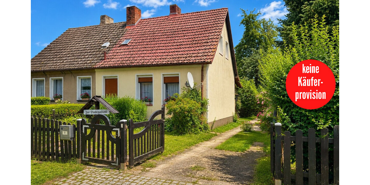 HORN IMMOBILIEN ++ Doppelhaushälfte im idyllischen Staffelde bei Gartz (Oder) - Doppelhaushälfte Mescherin / Staffelde Staffelde | Angebot:27083473