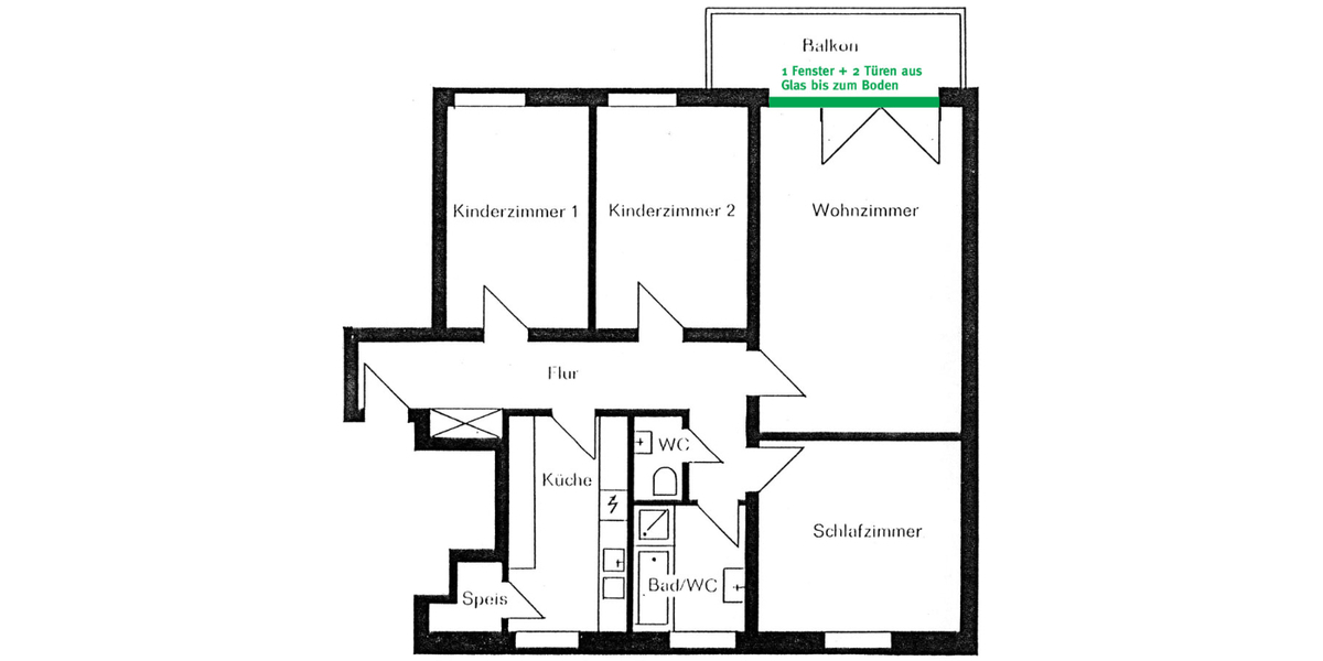 Grundriss Eserwallstr 8 mit Terrassentür