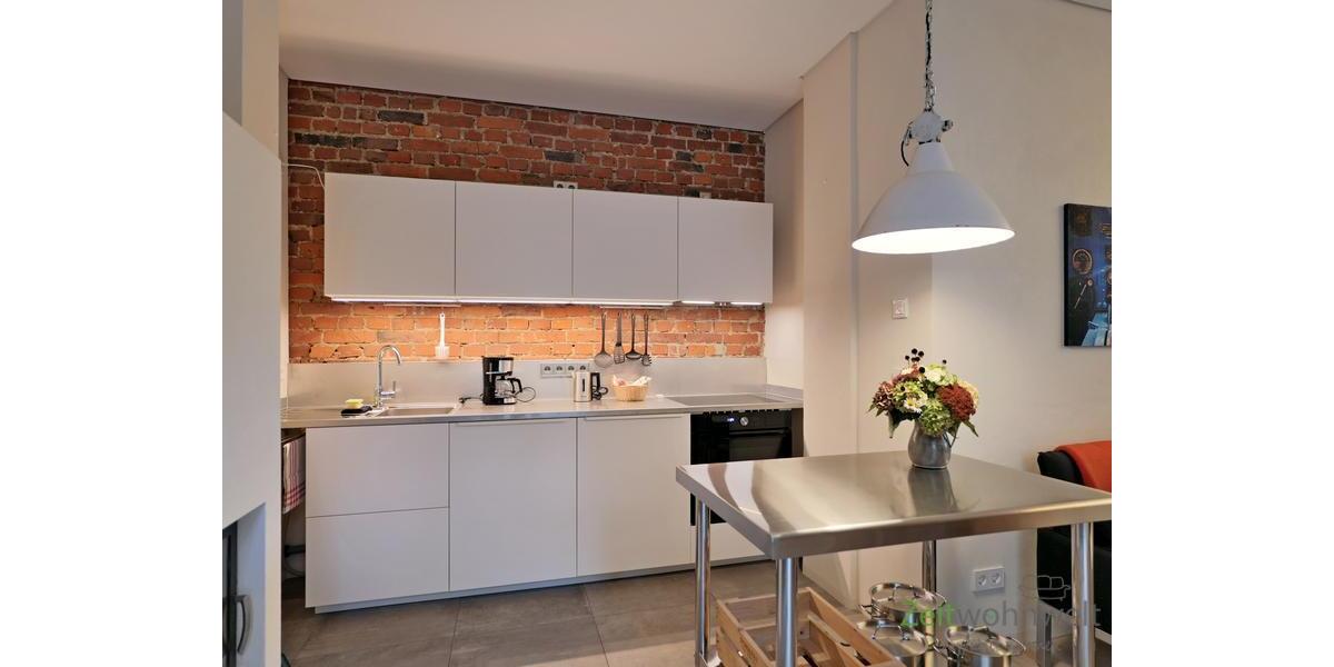 Küche mit echtem Brick-Style