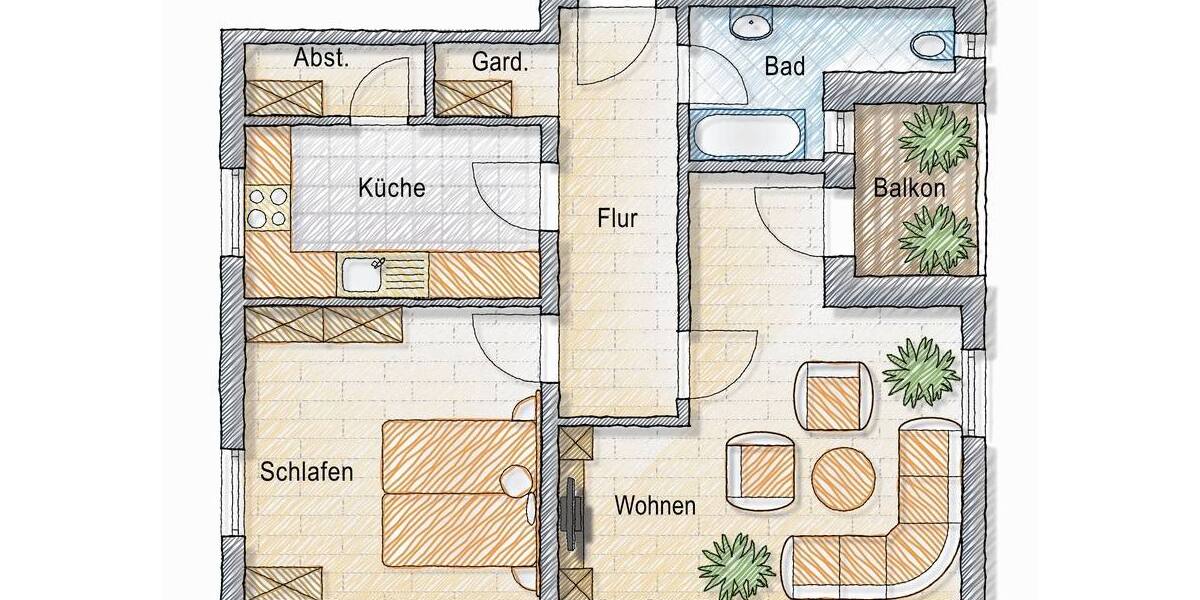 schöne Wohnung m. Loggia und Blick ins Grüne - 2- Zittau | Angebot:14269956