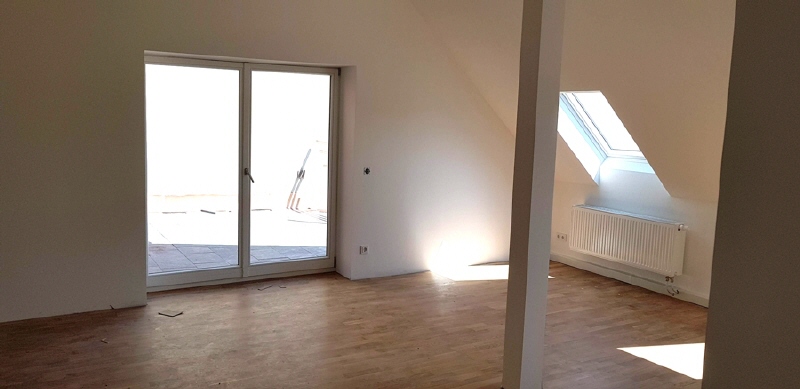 Blick zur Dachterrasse
