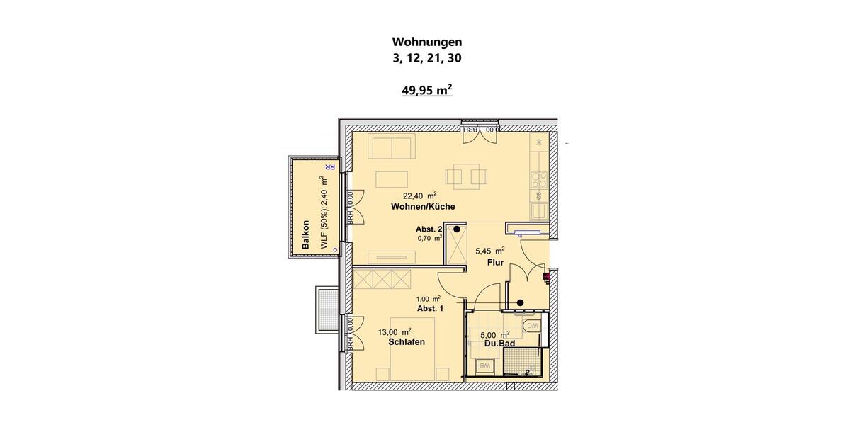 Wohnung 3, 12, 21, 30