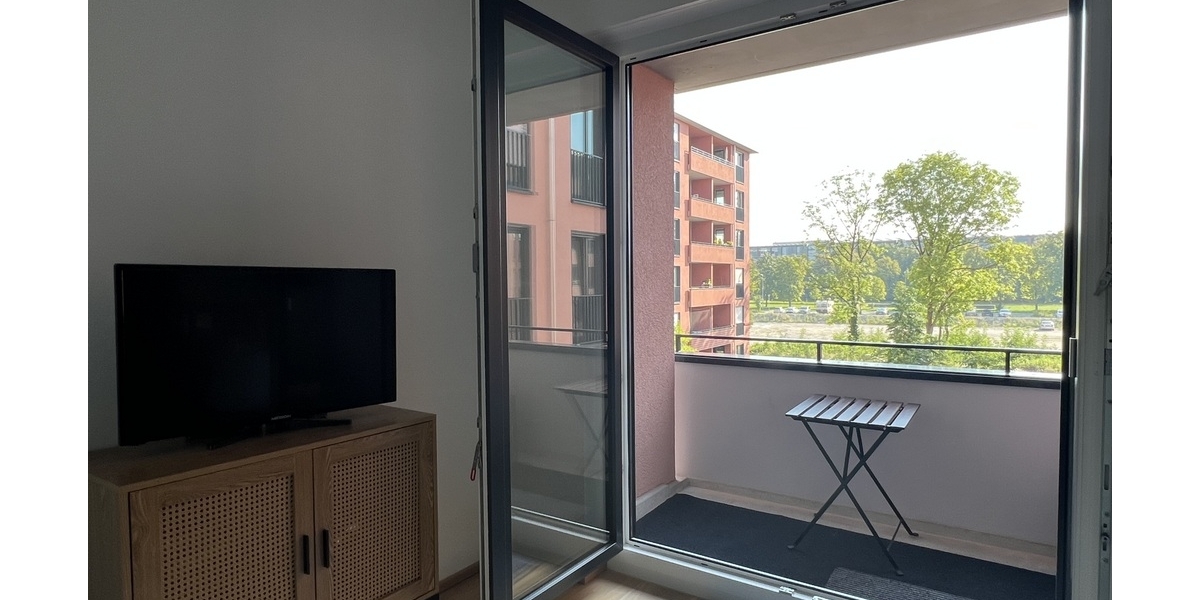 Blick zum Balkon