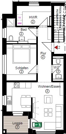 Erdgeschoss - nicht maßstabsgerecht -