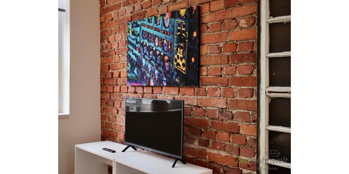 Wohnraum Kunst und TV