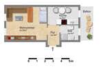 1 Zimmer-Wohnung mit Balkon und Küche *perfekt für Pendler, Azubis & Studenten* - Appartement Magdeburg Buckau | Angebot:10983277