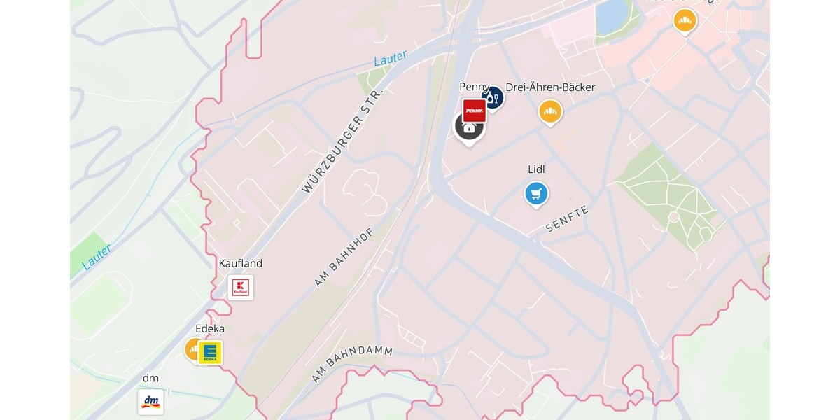 Lageplan Einkaufsmöglichkeiten