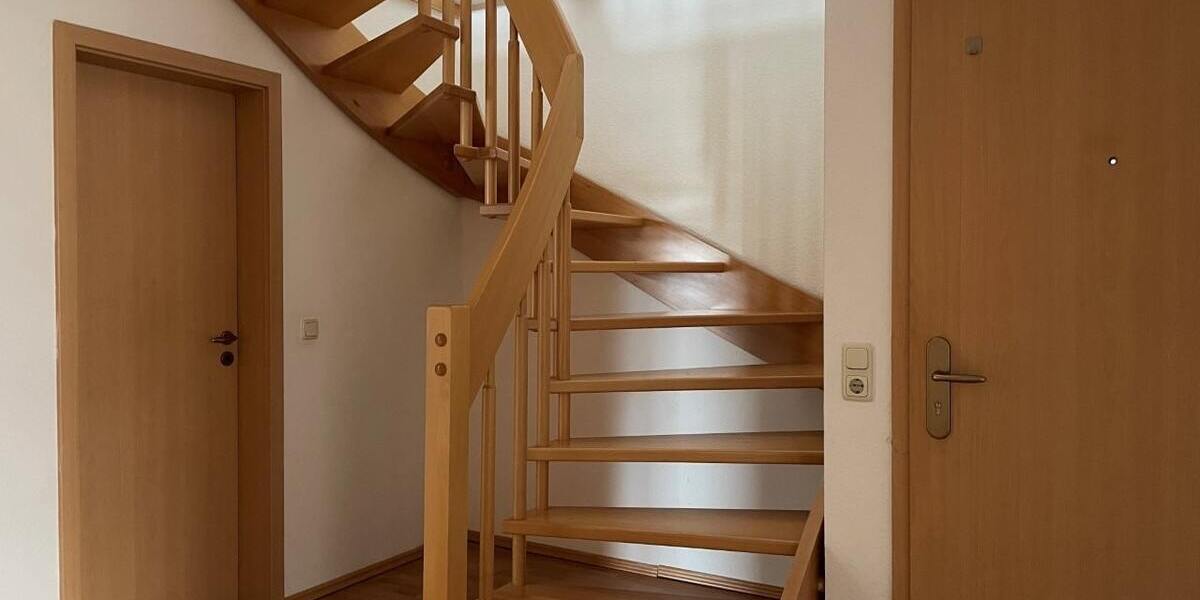 markante Wendeltreppe nach Oben