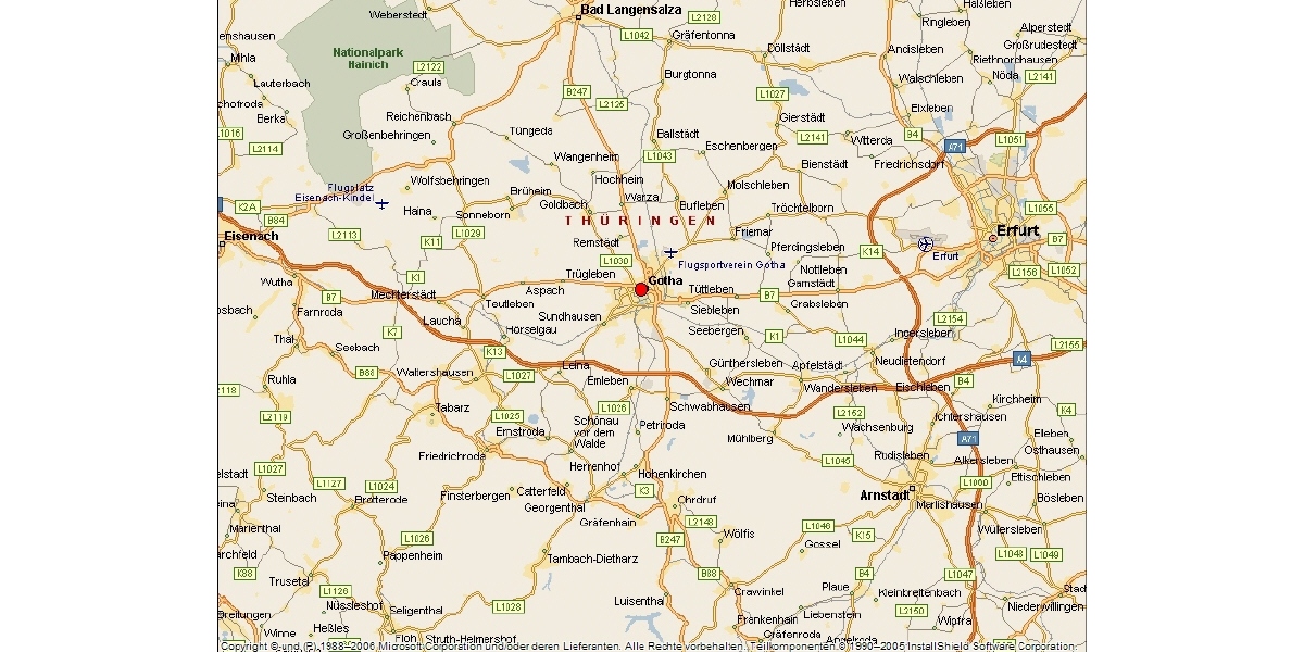 Gotha an der A4 zw Erfurt und Eisenach