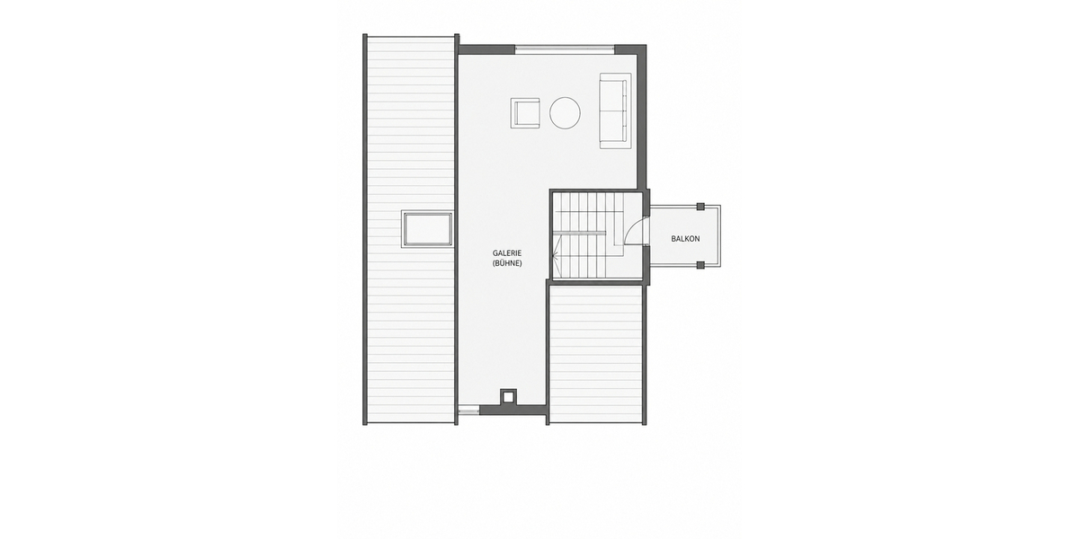 Grundriss DG 2 Wohnen Bühne