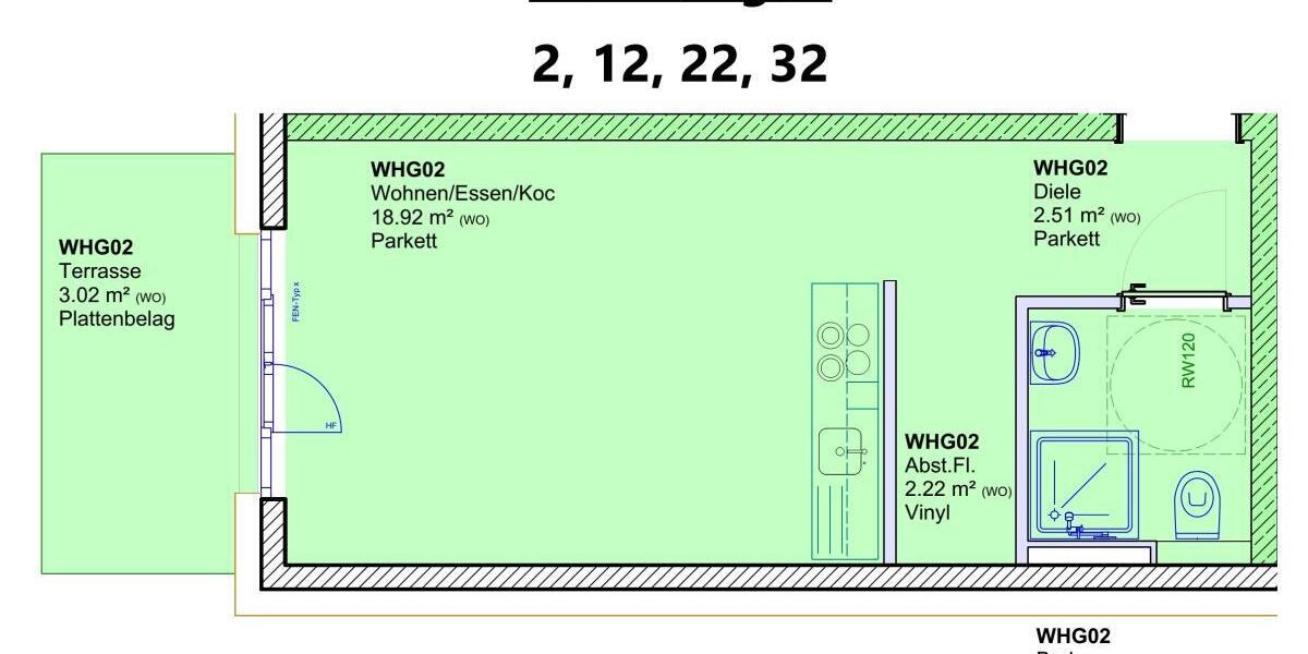 Wohnungen 2, 12, 22, 32